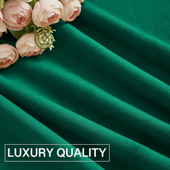 StangH Emerald Green Velvet Curtains Blackout - Classic Solid Christmas Decorative Thermal Insulated Blackout Window Drapery for Living Room/Holiday Fete, W52 x L96-inch, 2 Panels | 300GSM Rich Velvet, Holiday Decor, Thermal Insulated, Privacy Protect,...