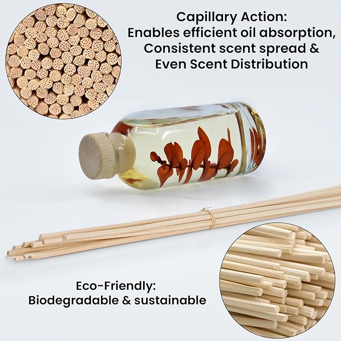 Urban Naturals Reed Diffuser Set, Bay Rum & Sandalwood - Bathroom Décor | Powdery Bay Rum, Earthy Patchouli & Musk, A bold, spicy, Masculine scent