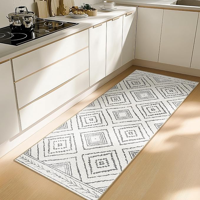 BESTSWEETIE Area Rug 2x6 Rug Machine Washable Non-Slip Low Pile Print Pattern Western Rug for Living Room Bedroom Entryway Tribal Series -Navywhite/Black