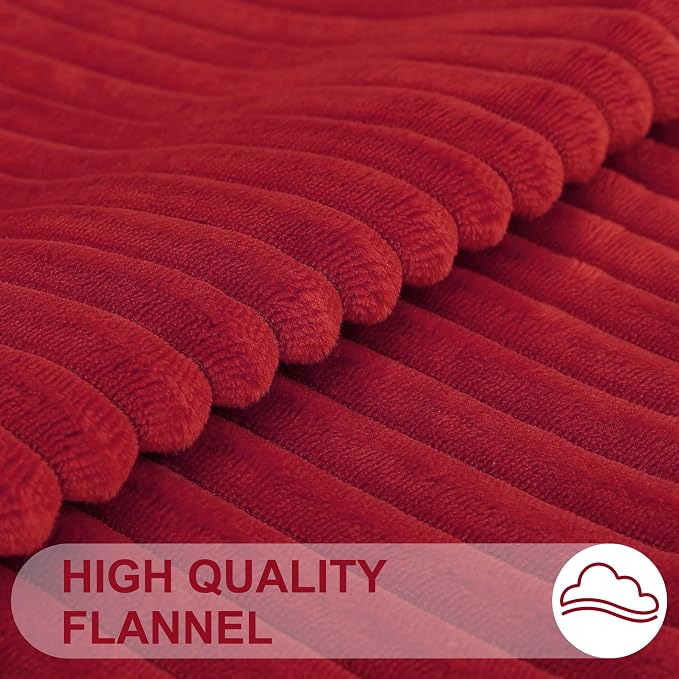 Simmore Decorative Fall Throw Pillow Covers 26x26 Set of 2, Soft Natural Plush Flannel Double-Sided Fluffy Couch Euro Sham Pillow Covers for Sofa Living Room, Red