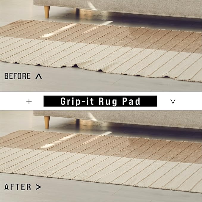 Grip-It Solid Grip Non-Slip Rug Pad for Area Rugs and Runner Rugs, Cushioned Rug Pad for Hardwood Floors 4' x 6'