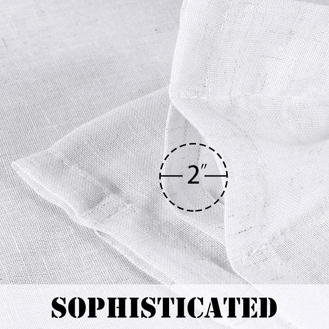 H.VERSAILTEX Linen Curtains Pair Set Functional Open Weave Curtain Highly Durable Rod Pocket Extra Long 108 Drapes for Living Room/Bedroom, Not Solid Privacy Assured (9 FT Tall, Heathered White)