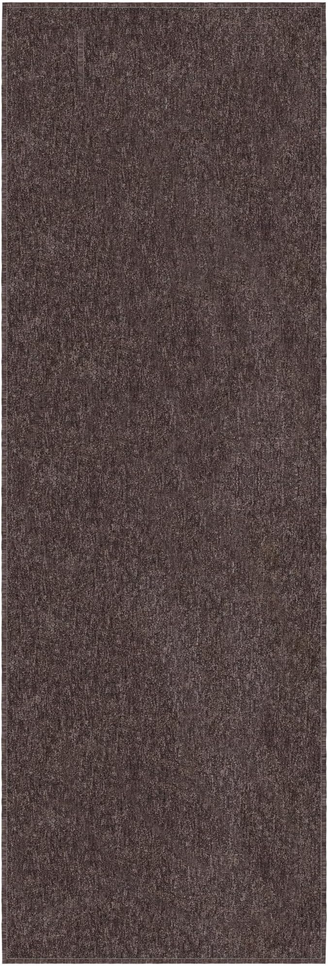 Ottomanson 20" x 59" Ultra-Thin Hallway Runner Rug - Durable Non-Slip Carpet for High-Traffic Areas - Fits Under Doors for Seamless Entry - Ideal for Kitchen, Entryway, Bedroom & Living Room, Brown