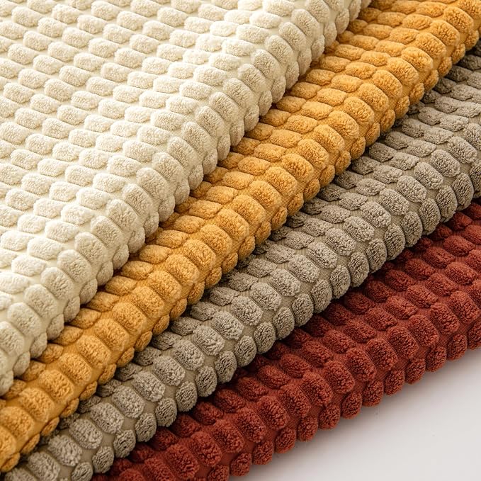 MIULEE Fall Decorative Pillow Covers 18x18 Inch Set of 4 Terra Cotta | Modern Farmhouse Natural Rustic Pillows Neutral Warm Soft Corduroy Couch Pillowcases Home Decor for Sofa Living Room Bed