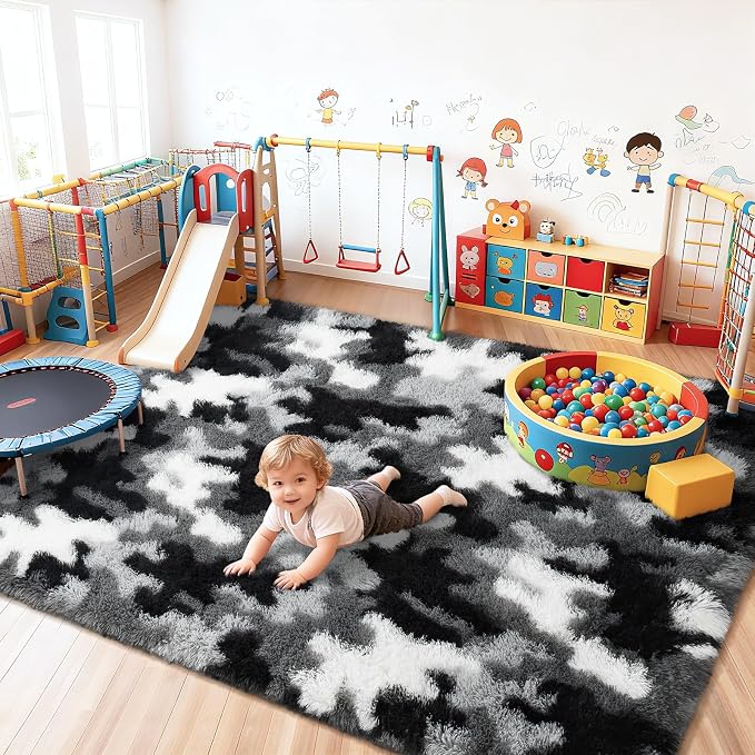 AROGAN Washable 2x6 Runner Rug for Hallway, Long Runner Rugs wtih Soft Memory Foam for Bedroom, Non Slip Backing Carpet, Bedside, Entryway Home, Camouflage Black and White