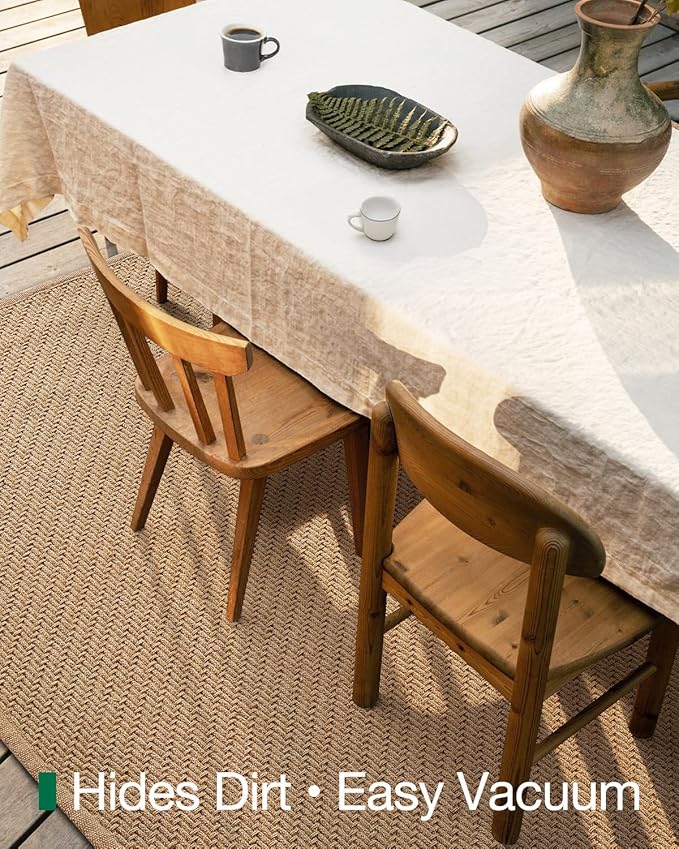 LUMI 6x9 Jute Area Rug for Living Room, Natural Handwoven Rugs Non Slip, Farmhouse Braided Carpets No Shedding for High Traffic, Dining Room, Indoor, Outdoor, Patio