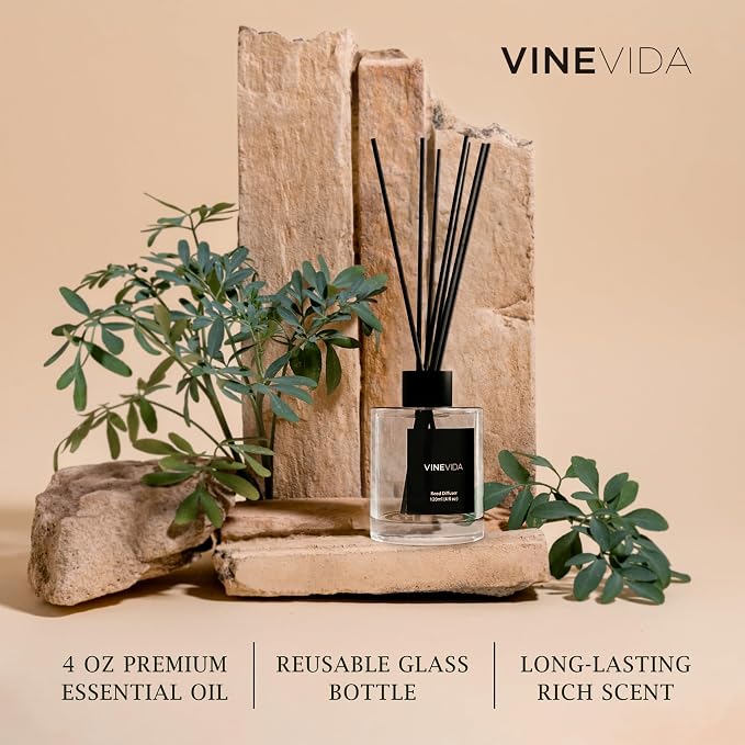 VINEVIDA Prime Reed Diffuser for Home & Bathroom | Long-Lasting Scent Sticks Set | Oil Stick Diffuser | Bathroom Scent - Room Fragrance No. 1206