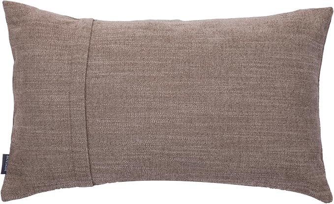 Set of 2 Leather Throw Pillow Covers Lumbar Cotton Linen Decor Patchwork Pillow Cover Faux Leather Pillows Cover for Couch Sofa Living Room Bedroom,Coffee 12"x20"