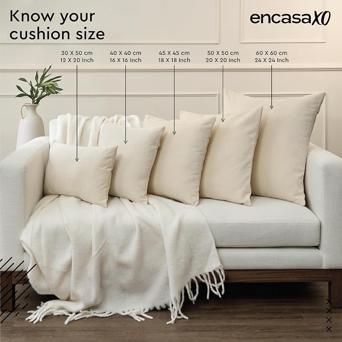 Encasa XO Throw Pillow Covers 12x12 in Set of 2 Cobalt Blue | No Inserts | Cotton Pillow Covers for Living Room, Bed, Sofa, Couch | Decorative Cushion Covers with Improved Zipper