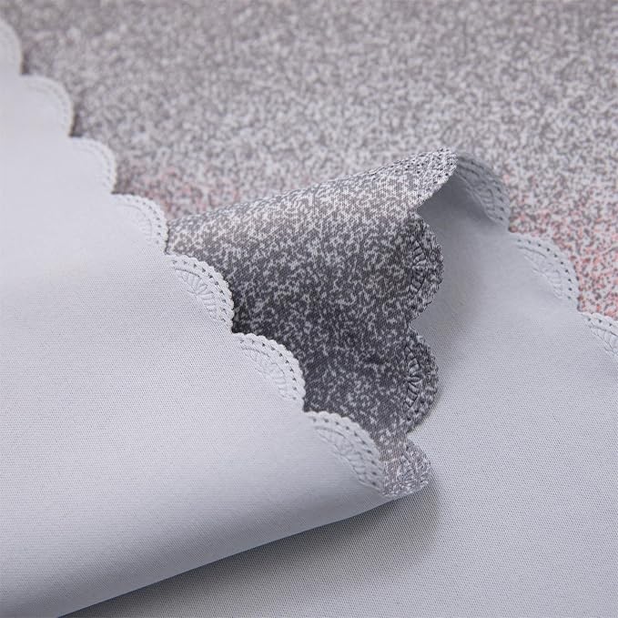 Pink Gray Star Blackout Girls Curtains 63 Length for Bedroom 2 Panels Set, Privacy Boho Curtain for Glass Door Aesthetic Room, Thick Grommet Top Star Cutout Rainbow Curtain for Aesthetic Room
