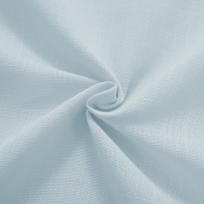 Sky Blue Curtains 72 inch Length for Bedroom Back Tab Light Filtering Semi Sheer Blue Living Room Curtains Linen Cotton Textured Drapery Panel Aesthetic Decor Light Blue 52x72