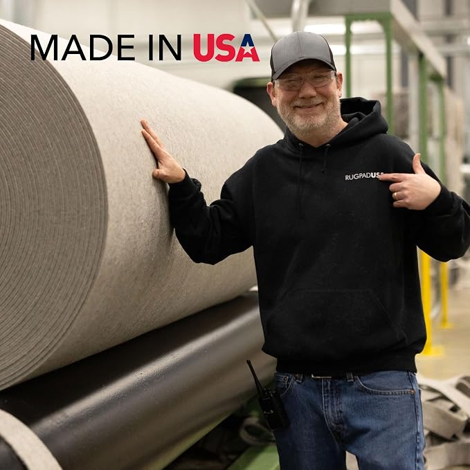 RUGPADUSA - Basics - 4'10" x 6'10" - 1/4" Thick - 100% Felt - Protective Cushioning Rug Pad - Safe for All Floors and Finishes Including Hardwoods