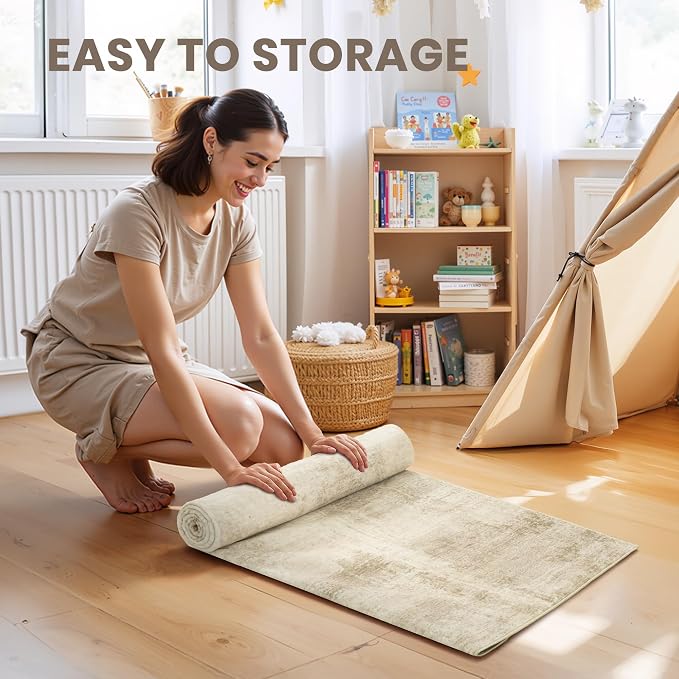 zesthome 10x14 Area Rugs for Living Room, Non-Slip Backing Washable Rug, Modern Abstract Area Rug, Stain Resistant Rugs for Bedroom, Ultra-Thin Large Area Rugs, Area Rug 10x14