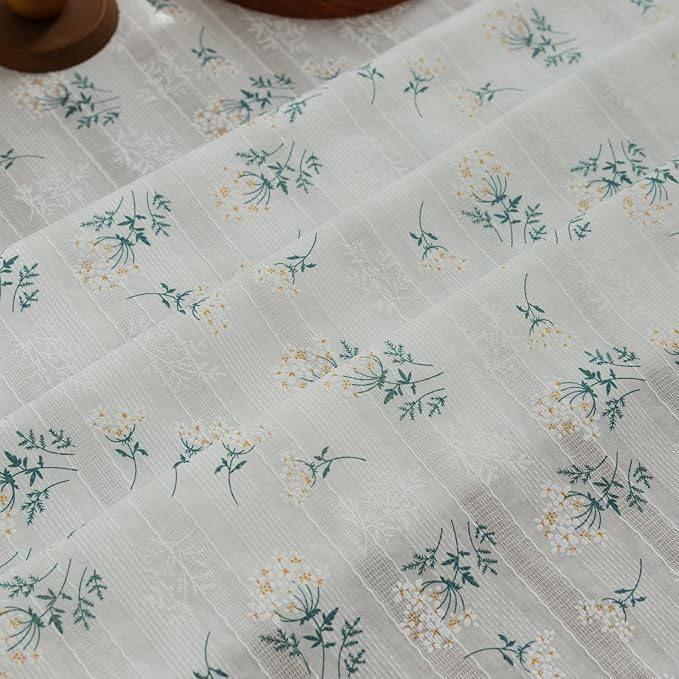 OYX Floral 63 Inch Curtains for Bedroom Living Room Drapes Boho Rod Pocket Semi Sheer Floor Length Window Curtains 2 Panel Sets Farmhouse Light Filtering Vintage Patterned Window Treatments