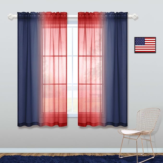 KOUFALL Boys Curtains for Bedroom,Red and Blue Spider Curtains for Kids Room