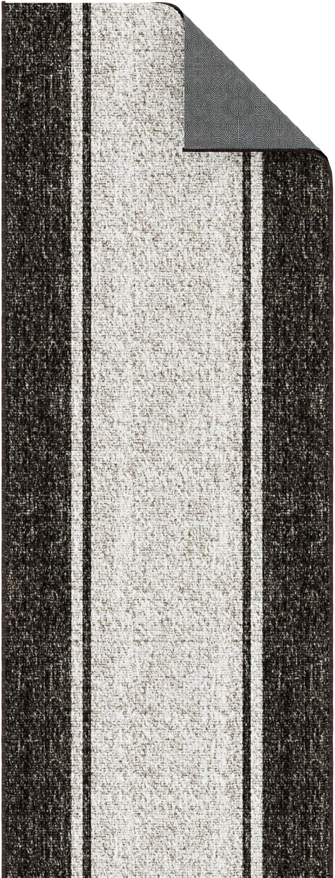 Ottomanson Aisle Runner Rug 2'7" x 46' – Soft Non-Slip Rug, Low Pile Carpet for Hallways, Events, Churches & Extra-Long Indoor Spaces, Border Brown