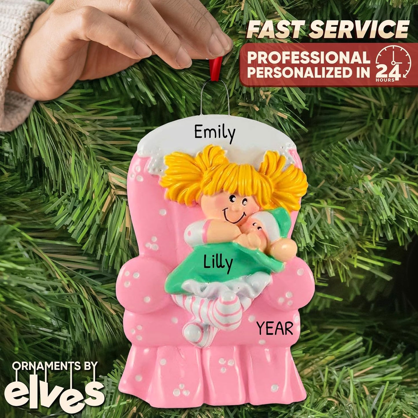 Personalized Sibling Christmas Ornaments 2024 - Sister Ornaments My First Christmas as a Big Sister Ornament New Big Sister Family Ornaments Children