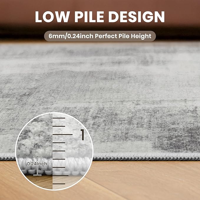 zesthome 2x8 Runner Rug, Washable Runner Rugs for Hallway, Stain Resistant Entryway Runners, Non Slip Kitchen Mats for Floor, Modern Abstract Soft Runner, Home Decor, Bedroom, Living Room