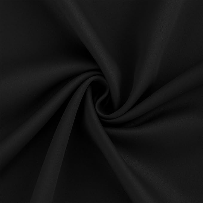 DONREN Black Pinch Pleated Blackout Curtains with Hooks - 132 inches Extra Long Room Darkening Thermal Insulated Window Curtain Panels for High Ceiling Living Room 2 Panel 40" Wx132 L