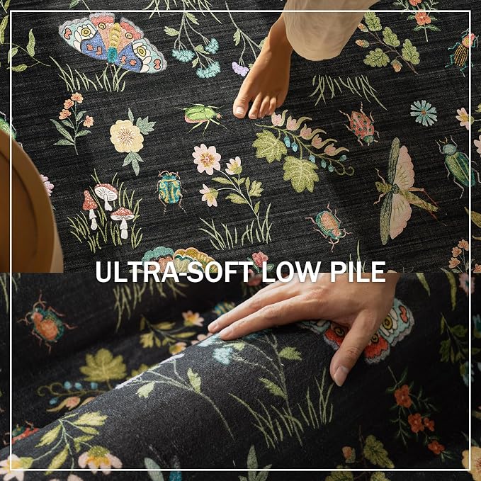 Washable Runners for Hallways Kitchen Rugs: 2'x6' Runner Rug Stain Resistant Non Slip Low Pile Soft Carpet Runners for Hallways Indoor Entryway Kitchen Laundry Room Bedroom Bedside Farmhouse