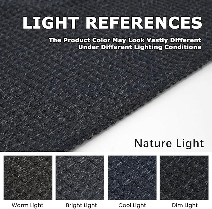 KOZYFLY Runners for Hallways 3x8 ft Washable Kitchen Runner Non Slip Rubber Backed Hall Runners Cotton Entryway Runner Rugs Floor Carpet for Indoor Backdoor Bedroom Kitchen, Black/Dark Grey
