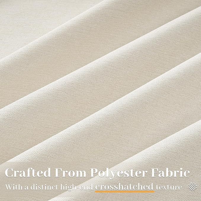 Birch Green Pinch Pleated Linen Curtains 84 Inch Length 2 Panels for Bedroom Living Room Textured Semi Sheer Window Curtain Boho Neutral Back Tab Pinch Pleat Drape with Hooks 84 Inches Long