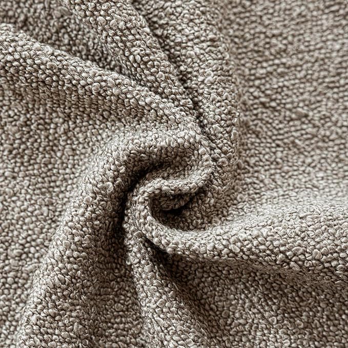 Foindtower Set of 2, Decorative Textured Boucle Throw Pillow Covers Accent Solid Pillow Cases Neutral Soft Cozy Couch Cushion Case for Chair Sofa Bedroom Living Room Home Decor 24x24 Inch Light Taupe