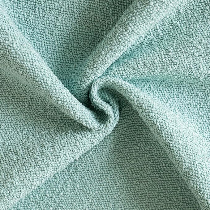 Foindtower Pack of 2 Textured Boucle Throw Pillow Covers Accent Solid Decorative Lumbar Pillow Cases Cozy Soft Couch Cushion Case for Chair Sofa Bedroom Living Room Home Decor 12x20 Inch Aqua Blue