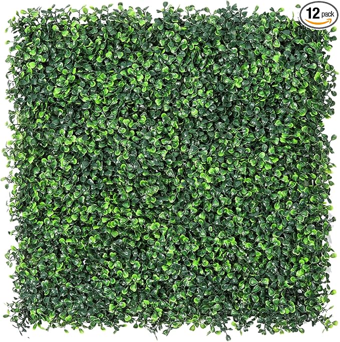 Sunnyglade 24 Pieces 20"x 20" Artificial Boxwood Panels Topiary Hedge Plant, Privacy Hedge Screen Sun Protected Suitable for Outdoor, Indoor, Garden, Fence, Backyard and Decor (20in x 20in x 24)
