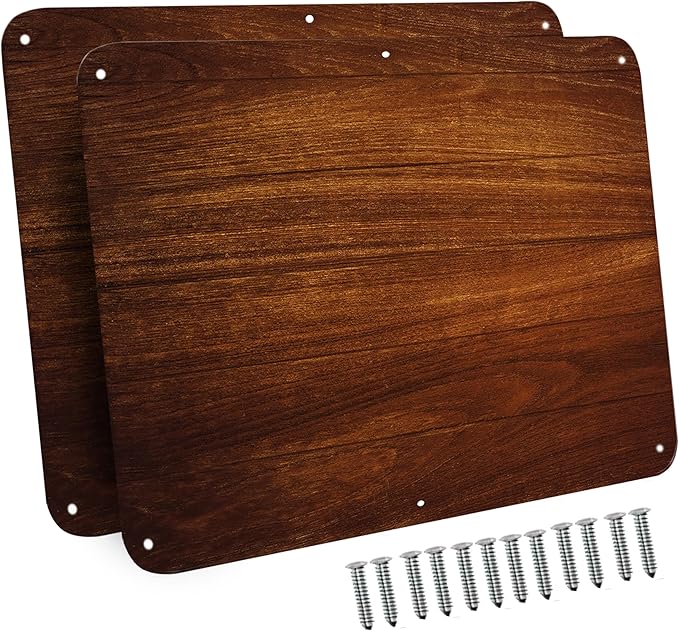 17.5inchX11.5inch Large Stainless Steel Plate for Magnets, 3M Adhesive Back, Mounting Screws, Ideal for Magnetic Shelf, Spice Holders, Colorful Magnets as a Gift. Mount Anywhere! (Timber, 2 Pack)