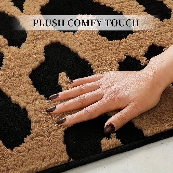 YIHOUSE 6×9 Ft Leopard Area Rugs, Washable High-Low Pile Plush Soft Rug, Non-Slip Non-Shedding Animal Cheetah Carpet for Living Room, Bedroom, Dining Room, Nursery, Home Decor