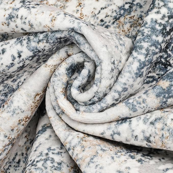 DMOYEST Area Rug Living Room Rugs - 12x18 Washable Extra Large Soft Indoor Neutral Modern Abstract Low Pile Rug Carpet for Bedroom Dining Room Farmhouse Home Office - Beige Blue