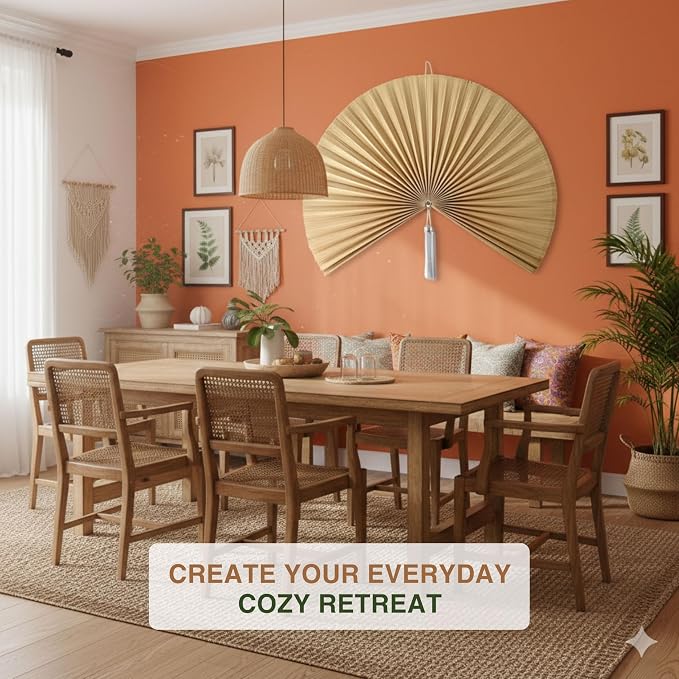 SUCHUBU Large Bamboo Wall Hanging, 47" Wall Hanging Fan For Decoration, Headboard Fan Decor, Woven Bamboo Art, Boho & Asian Inspired Home Decoration (Beige, Large)