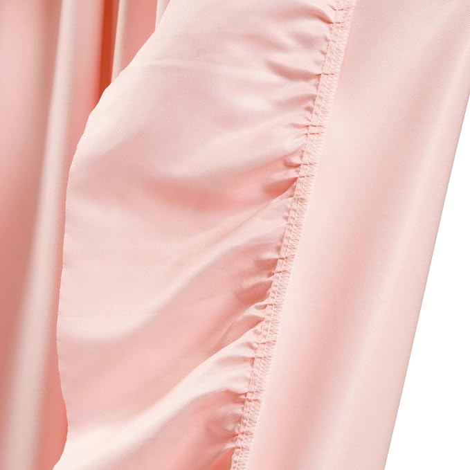 Lush Decor Reyna Ruffle Window Curtain Panel Set, Pair, 54" W x 84" L, Blush Pink - Flowy Curtain - Romantic Ruffle Curtains for Bedroom, Living room, or Dining Room - Farmhouse & Cottage Home Decor