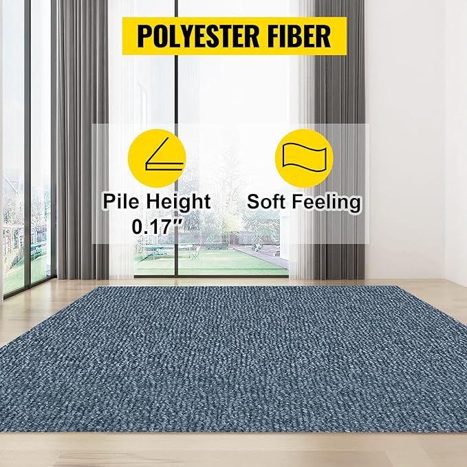 Happybuy 6 ft x 36 ft Grey Marine Carpet for Boats Waterproof - 0.18" Thick Indoor Outdoor Rug Carpet Roll for Home Patio Porch Deck
