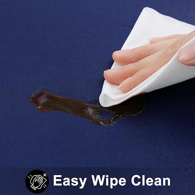 Smiry Rectangle Table Cloth 70x120 Inch, Waterproof Wipeable Vinyl Tablecloths Protector, Oil Spill Proof Plastic Table Cover for Dining, Picnic, Camping, Outdoor, Navy