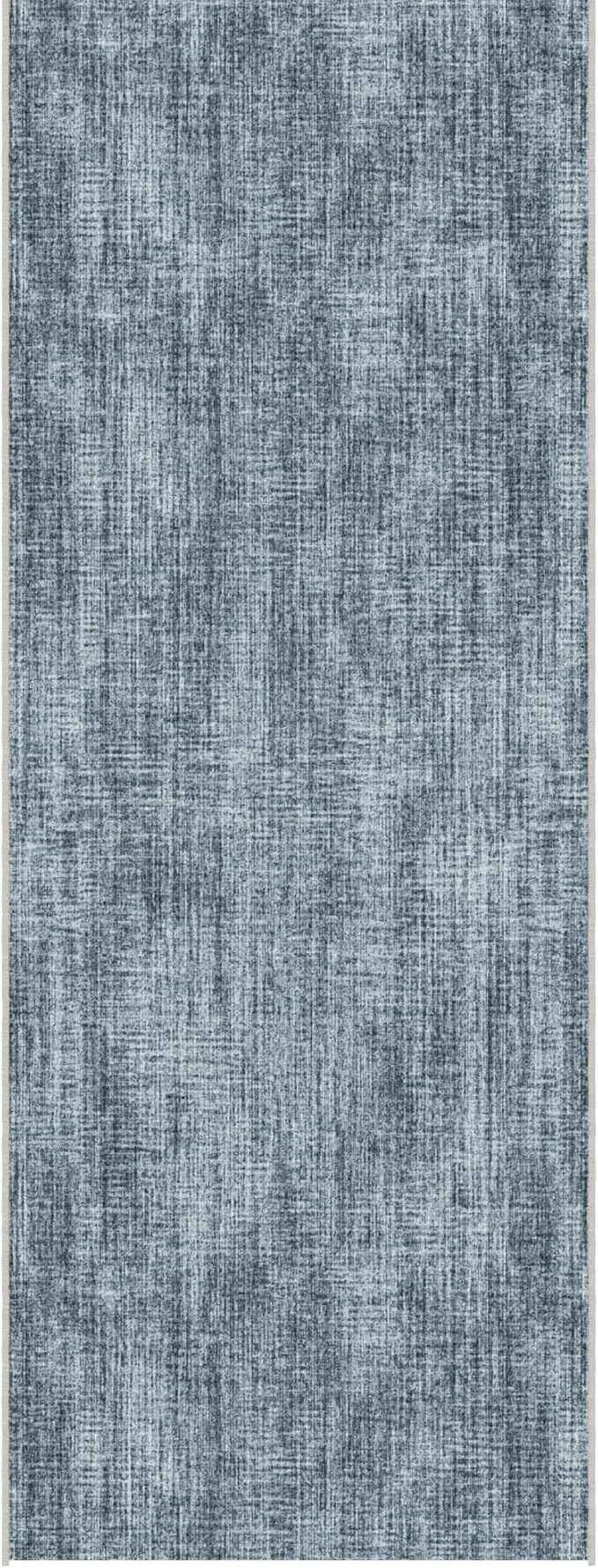 Ottomanson Aisle Runner Rug 1'10.5" x 28' – Soft Non-Slip Rug, Low Pile Carpet for Hallways, Events, Churches & Extra-Long Indoor Spaces, Solid Greyish Blue