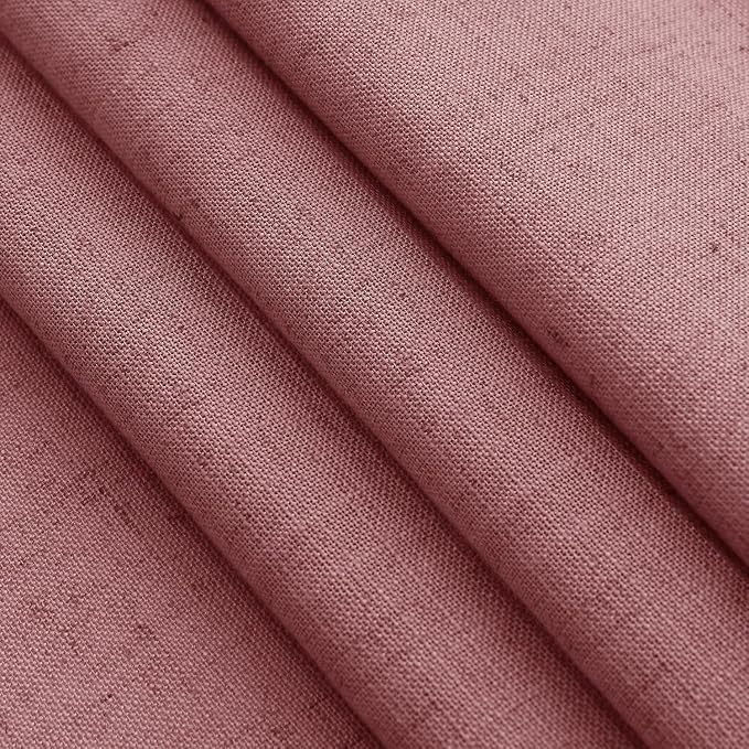 Canyon Rose Linen 112 Inch Curtains for Living Room Light Filtering Semi Sheer Curtain Back Tab Modern Farmhouse Decor Elegant Girl Drapes Floor to Ceiling High Window for Bedroom 52x112, 2 Panels