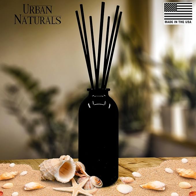 Urban Naturals Reed Diffuser Set, Ocean Mist & Sea Salt - Bathroom Décor | Made with Essential Oils & Real Botanicals, Decorative Air Freshener for Large Rooms, Beautiful Home Décor Makes a Great Gift