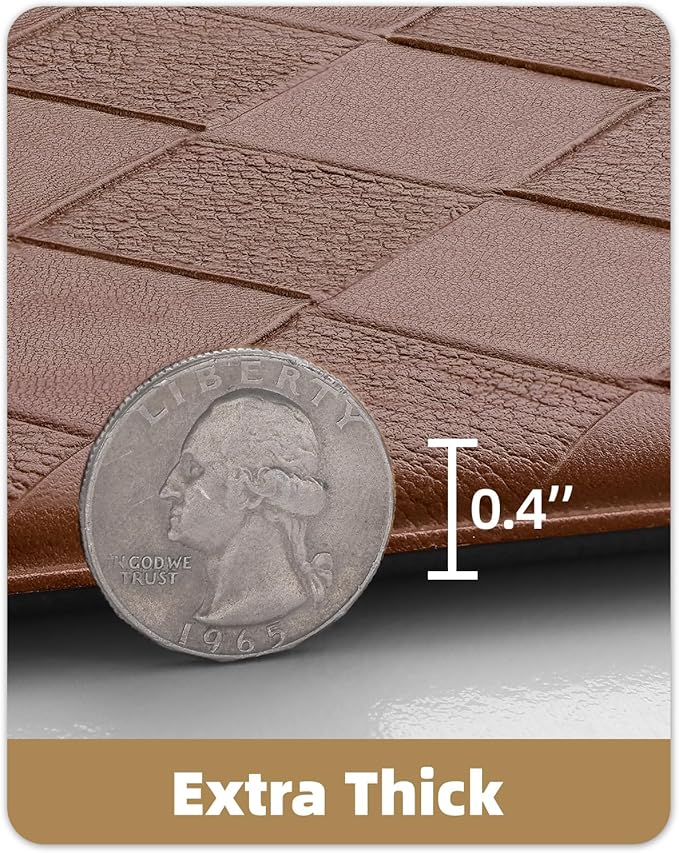 Color&Geometry Anti Fatigue Cushioned Kitchen Floor Mats,17"X47",Runner Rug Non Slip Waterproof,Memory Foam Padded Standing Mat for Front Sink,Brown