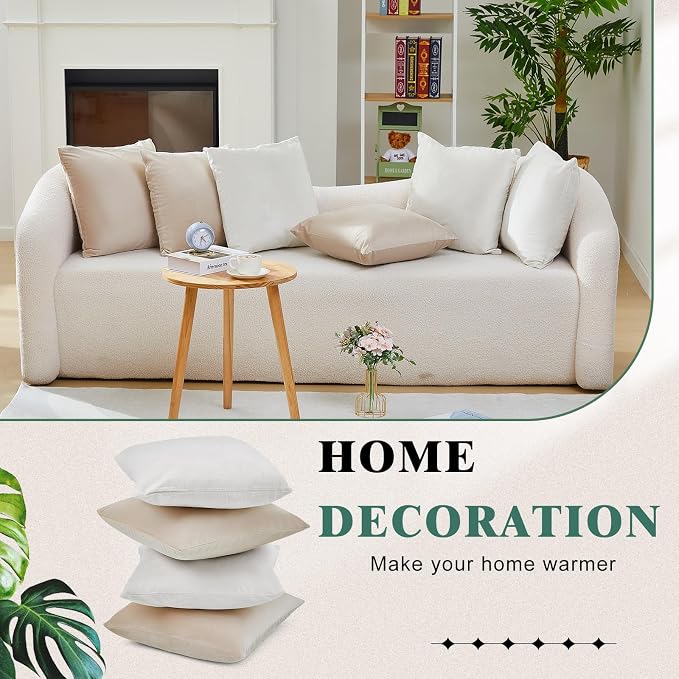 Berlune 6 Pcs Morandi Picnic Velvet Throw Pillow Covers 18" x 18" Decorative Cushion Cases Soft Pillowcase Coquette Party Accessories Picnic Couch Sofa Bed Chair Home Decor, No Inserts