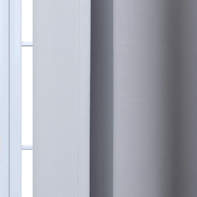 Yakamok Ombre Curtains Black and Greyish White for Living Room,62Wx84L | Room Darkening Curtains 84,Thermal Insulated Gradient Color Drape,Light Blocking Grommet Window Curtains for Bedroom,2 Panels