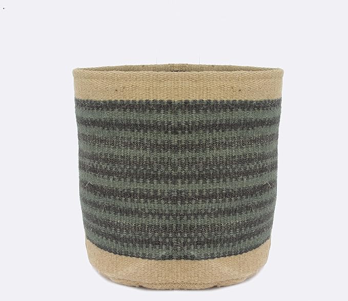 Jute Planter Basket Woven Basket for 10" Flower Pot Floor Indoor Planters, 12” x 12” Storage Organizer Basket Rustic Home Decor, Boho Storage Earth-Friendly Planter (12x12 inches, Green Tye Dye 30)