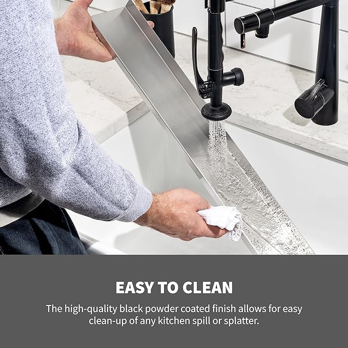 StoveShelf Deluxe 30" Length Black Magnetic Shelf for Kitchen Stove - Extra Strength Double Magnets - Kitchen Storage Solution with Zero Installation - Over Stove Spice Rack Organizer
