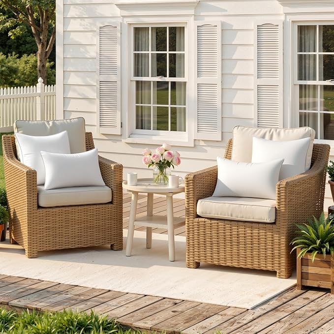 MIULEE Pack of 4 12x20 Outdoor Pillow Inserts, Waterproof Decorative Rectangle Throw Pillow Inserts for Patio Sofa Garden Porch Couch