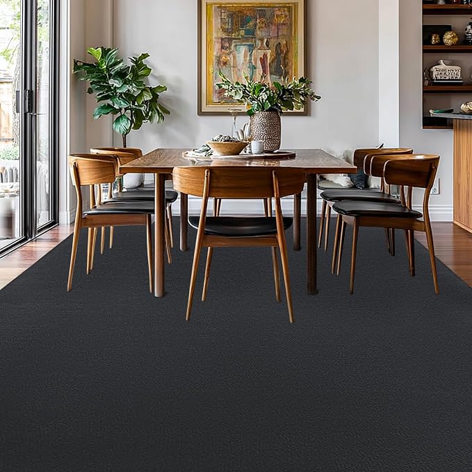 qulint Living Room Area Rugs 6x9, Modern Large Carpet for Bedroom Dark Grey Washable Thickened Memory-Foam Indoor Rug, Minimalist Solid Non Slip Carpet for Boys Girls Kid Room Office Dorm Home Decor