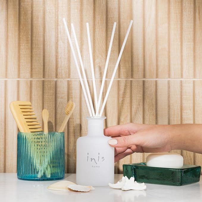 Inis the Energy of the Sea - Reed Diffuser Set with Fragrance Oil | Glass Bottle and Fibre Reeds, Clean Ocean Fresh Aquatic Home Fragrance for Living Room, Bathroom and Bedroom