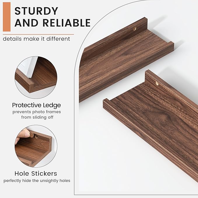 FLYJOE Floating Picture Ledge Shelves for Wall Set of 4, 56 Inch Wall Shelves with Lip Long Large Nursery Book Shelf for Toys Storage Kids Bookshelf Wall Mounted Living Room Bedroom Decor Frames