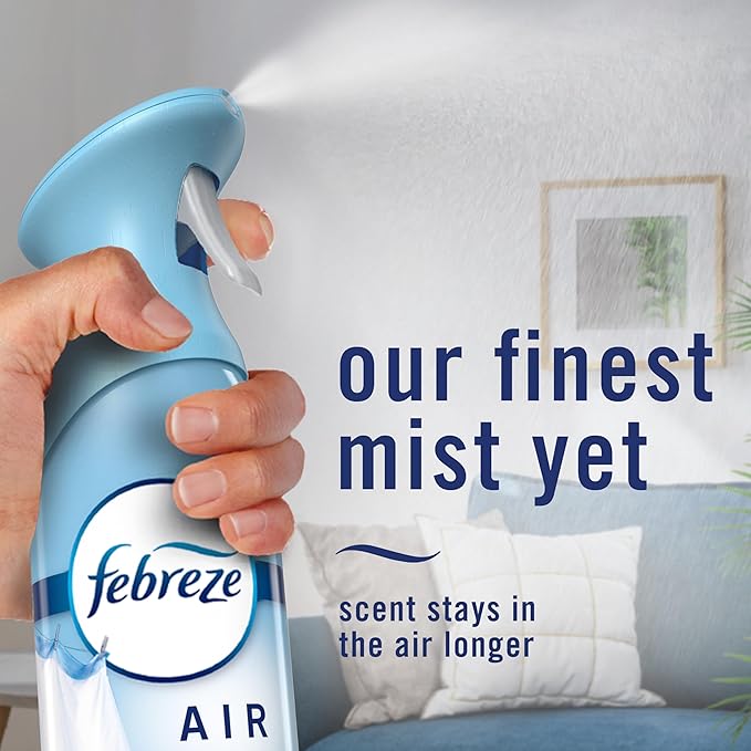 Febreze New & Improved Air Mist Bora Bora Waters, Air Freshener, Home and Kitchen Essentials, Odor Fighting Room Spray (Pack of 6)