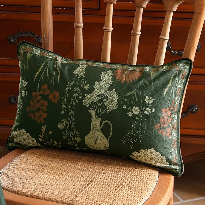 ISAENNE Designer Velvet Throw Pillow Cover,Set of 2,20"x12"-Nocturne | Pillow Cover,Concealed Zipper Design,Dragonfly Pattern,Sofas,Bedroom,Living Room,Lounge Chairs,All Season Home Decor